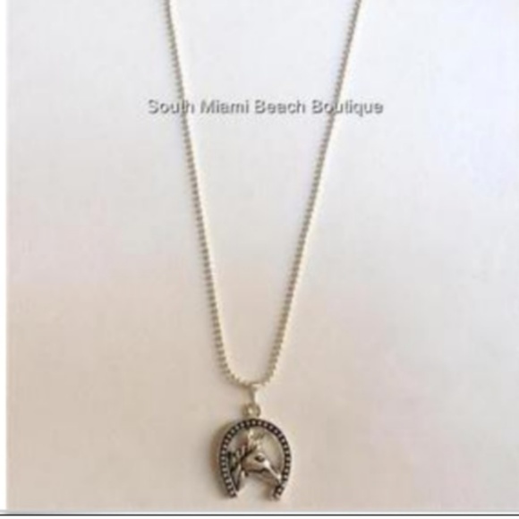 Silver Horse Necklace Cowgirl Country Western 21" - Picture 5 of 7